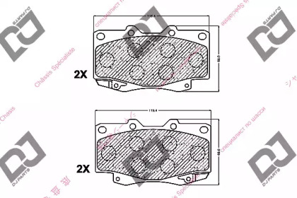 Комплект тормозных колодок DJ PARTS BP1044